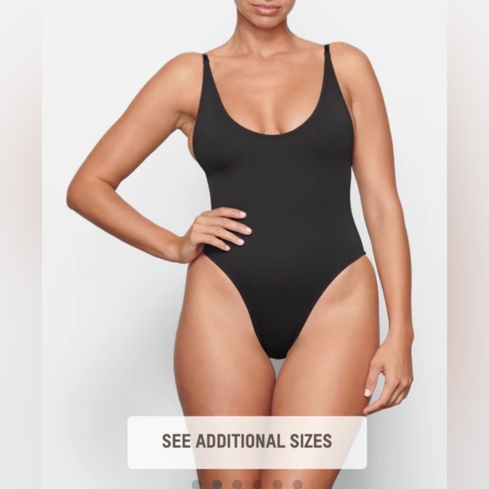 SKIMS Black One Piece Swimsuit Minimalist Design